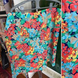 Vintage 80s and 90s bright floral skirt